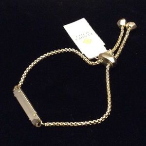 NWT Kendra Scott Stan Adjustable Bracelet gld/gray